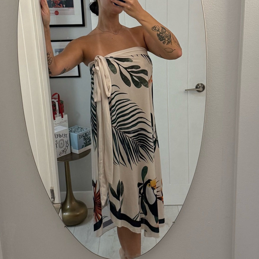 Tropical Leaf Print Wrap